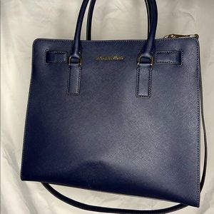Large Michael Kors Tote - Navy Blue Leather